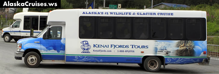 Bus tours in Seward Alaska include combo bus and small ship day cruises in Kenai Fjords. Kenai Fjords Tours is the #1 tour in Seward.